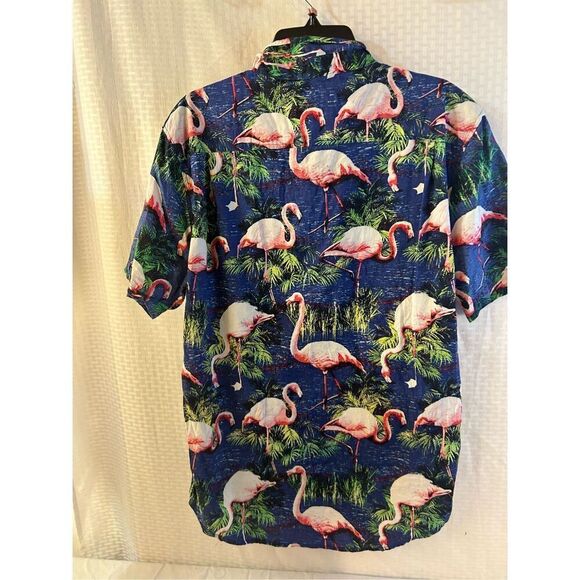 Carbon Hawaiian shirt pink flamingo birds xl rn#70829 - Picture 3 of 6